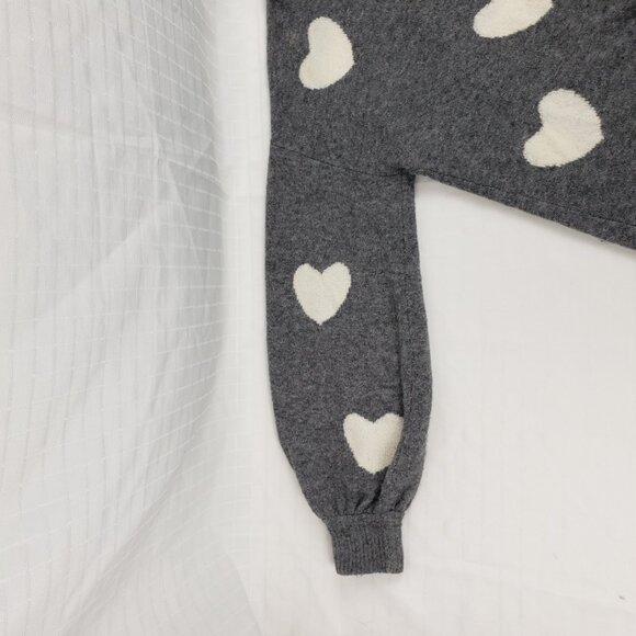 Madewell XXS Alpaca Blend Sweater Heather Gray White Hearts Top Wool Womens - Picture 13 of 13